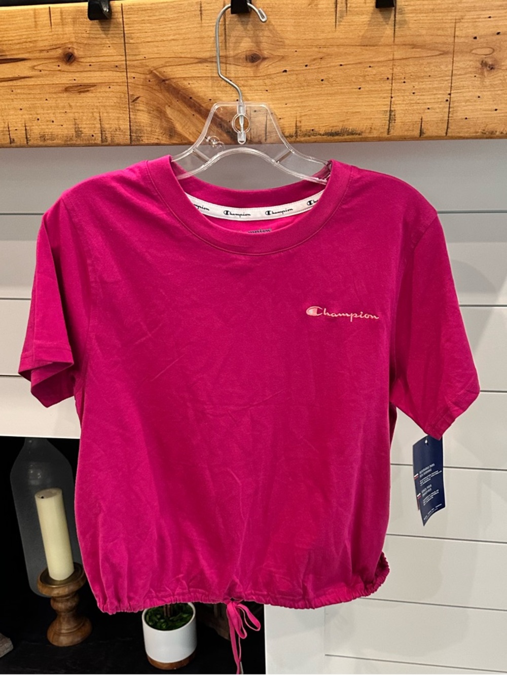 Champion Hot Pink Short Sleeve Drawstring Tee